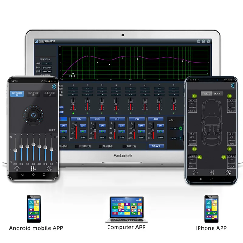 US $218.00 Dsp Audio Processor Car Power Amplifier DSP Amplifier HighResolution Audio Player 4Channel Amplifier Speaker Adjustment