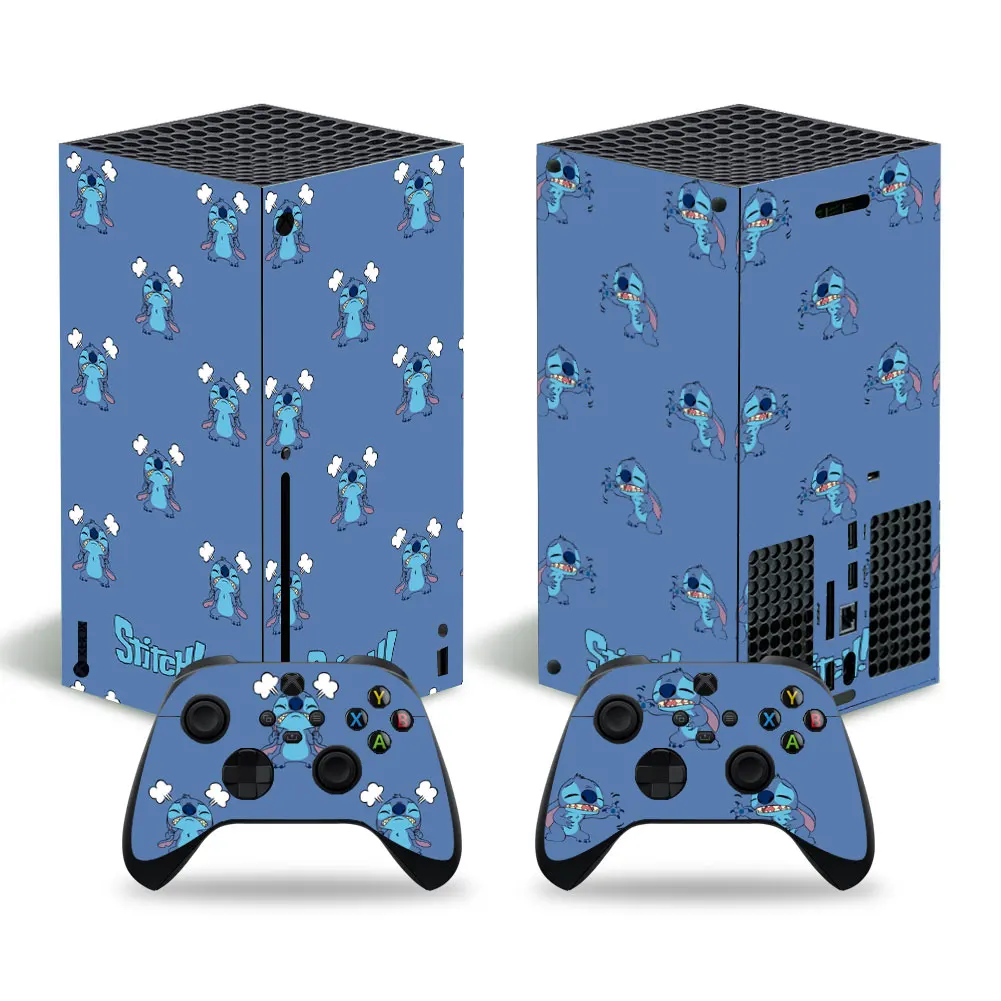 Disney Stitch Iron Man Skin Sticker Decal Cover for Xbox Series X Console and 2 Controllers Xbox Series X Skin Sticker Vinyl 