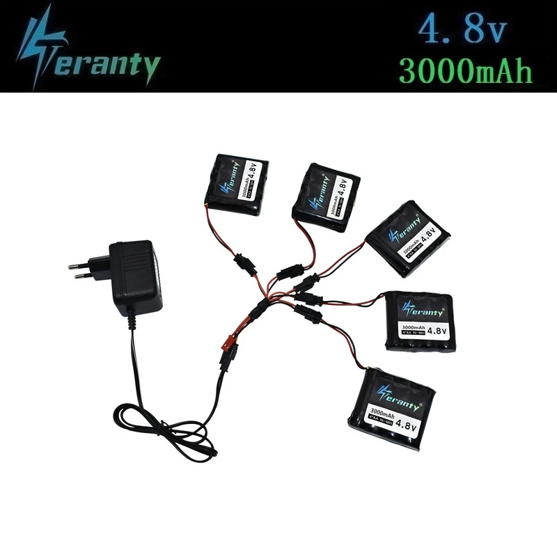 Обновленная Батарея NiMH 4,8 v 3000mah+ зарядное устройство для радиоуправляемых игрушек, автомобилей, танков, роботов, лодок, пистолетов Ni-MH AA 4,8 v перезаряжаемый аккумулятор