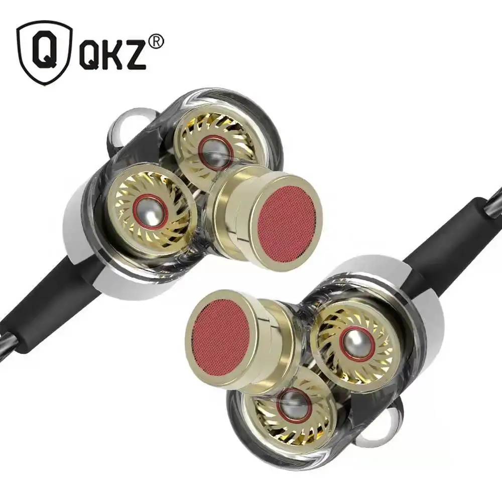 Dual Moving Coil Stereo In Ear Earphones Sports HiFi Earbuds for Mobile Phone Tablet MP3 Player Wired Earphones for iPhone