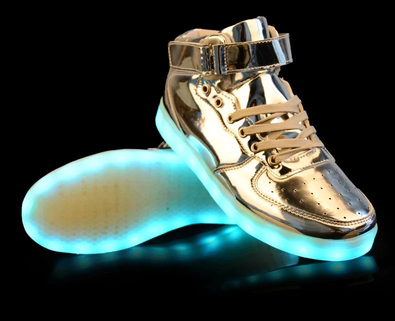 winter men shoes pu leather USB Charger glowing sneakers Lighted shoes for lover Casual led shoes men Luminous Shoes 35-46