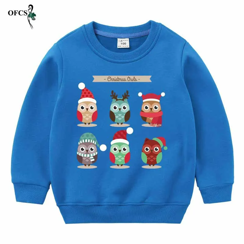 Blue Autumn recreational sweater boy sets long-sleeved round collar fleece girl cartoon design candy color coat T-shirt retail coat - Цвет: Blue
