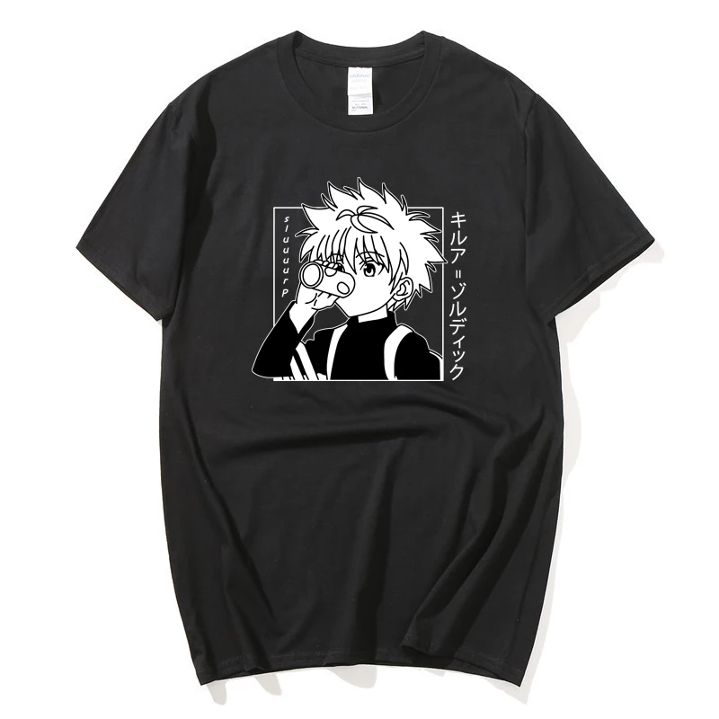 Kawaii Hunter X футболка с изображением охотника Мужская коротким рукавом Killua Zoldyck