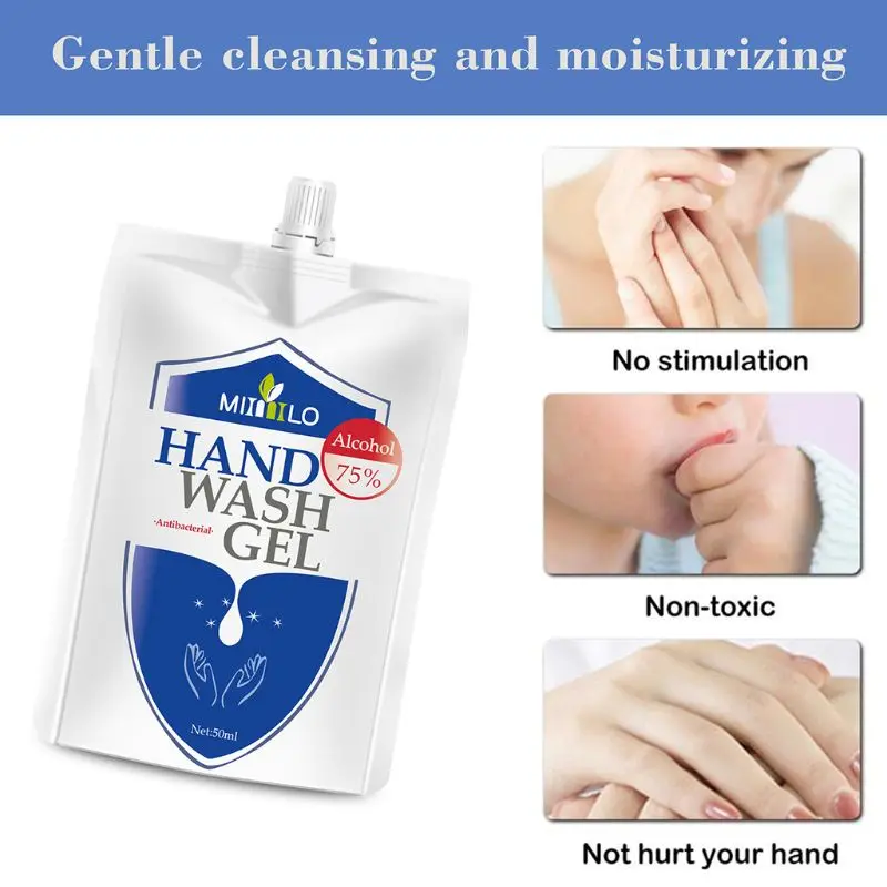 

50ml Quick-drying Disinfecting Hand Wash Gel, Disposable Hand Sanitizer, Portable Hand Wash Antibacterial Alcohol Gel