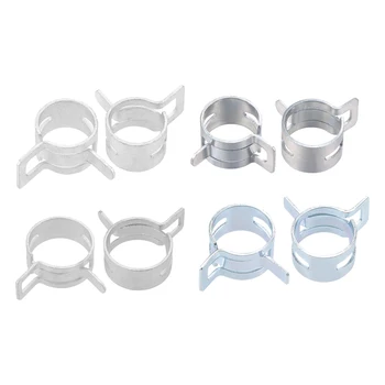 

uxcell 5/10/20/30/50Pcs Steel Band Clamp 15-26mm for Fuel Line Silicone Hose Tube Spring Clips Clamp Silver Manganese Steel