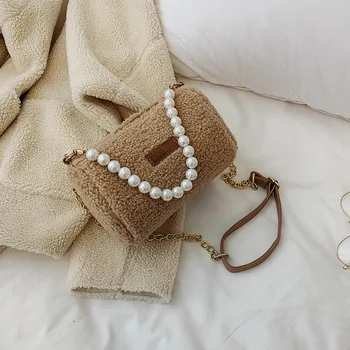 

Popular New Style Bag Female 2020 Autumn and Winter Lamb Korean Style Shoulder Bag Fashion Messenger Bag Furry Fluffy