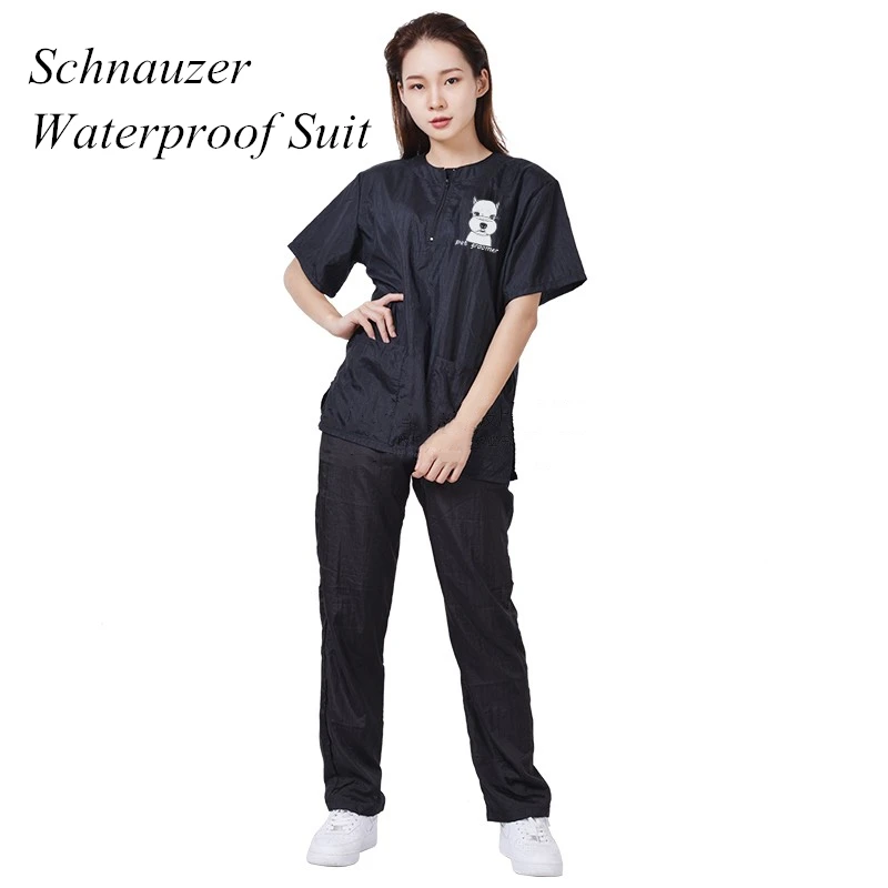 S/M/L/XL/3XL Pet Groomer Waterproof Uniform Suit Cut Pet Hair Breathable Soft Pet Beautician Overalls Set Pro Groomer Robe G0708 5