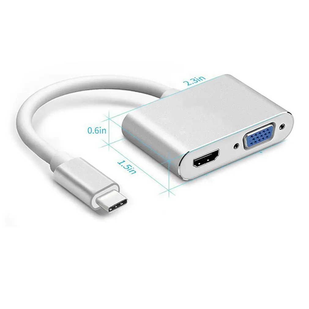 USB 3,1 type C к VGA многопортовый адаптер USB C к HDMI 4K конвертер UHD портовый концентратор