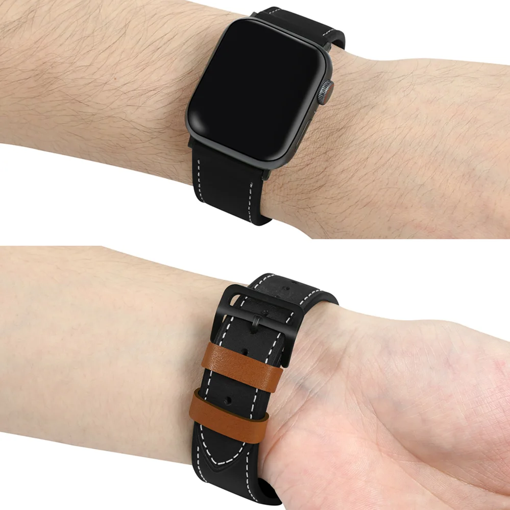 Новая кожаная Петля ремешок для наручных часов Apple Watch, ремешок 42 мм 44 мм Apple Watch 4 38 мм 40 мм для наручных часов iwatch серии 3/2/1 Замена кабель-браслет на запястье