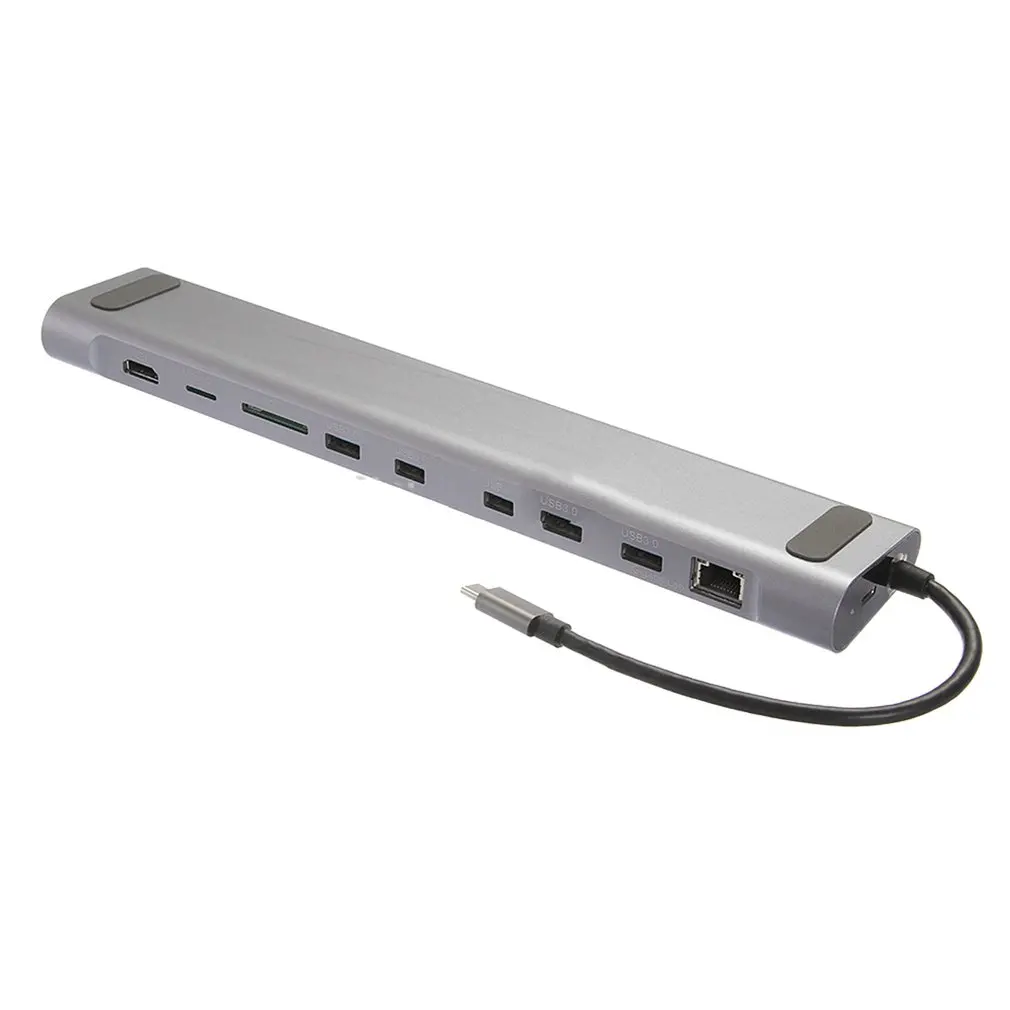 12 в 1 usb-хаб C на HDMI 4K RJ45 USB3.0 Ethernet LAN/VGA/Secure Digital кард-ридер для ноутбука MacBook