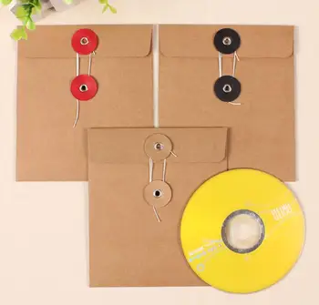 

50pcs Kraft Paper Envelope Brown Cardboard CD Case DVD/CD Packaging Bag CD Sleeves Wedding Party Wrapping Supplies 15x13cm