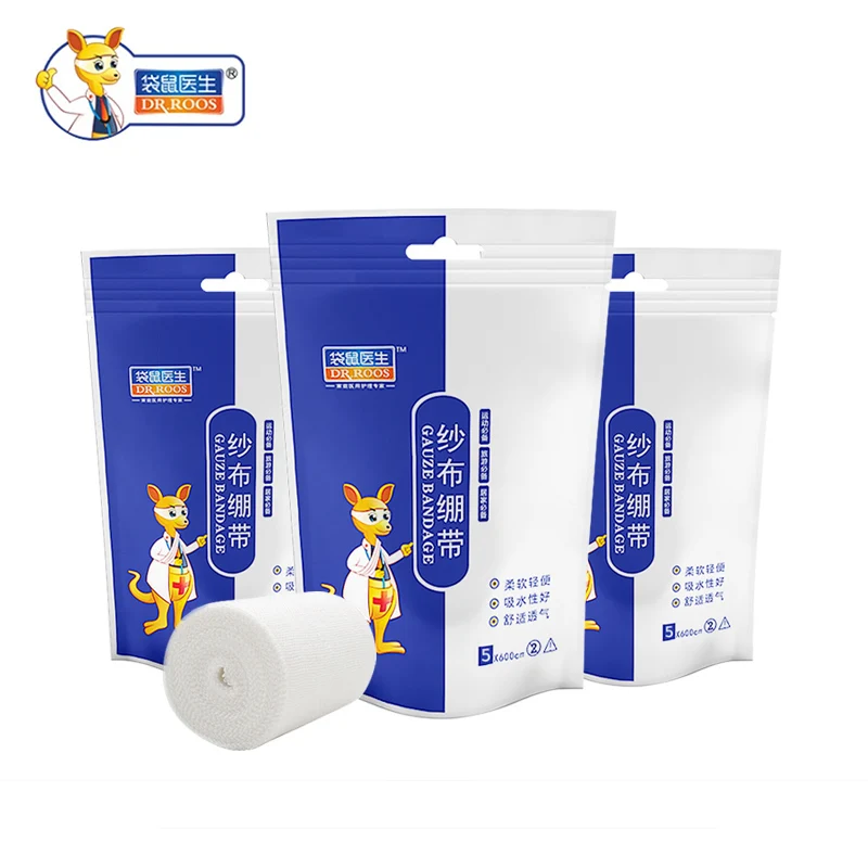 

6rolls/lot 5x600cm Medical Gauze Bandage wound Hemostasis Bandaging dressing pure cotton Gauze Roll Emergency First Aid Supplies