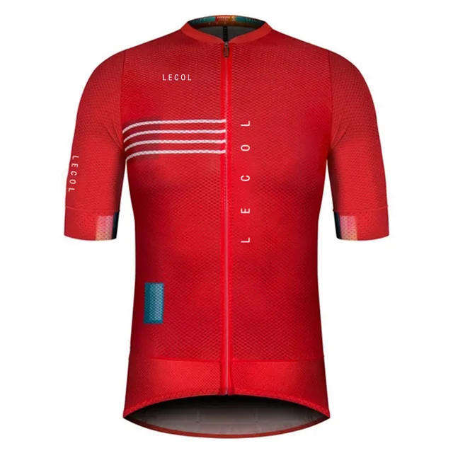 LECOL Summer High Quality Pro Team Men Cycling jersey Clothing Black Short Sleeve Breathable Quick Dry Cycle Jersey Clothes