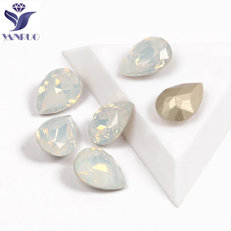 YANRUO 4320 капли белый опал Топ причудливые стразы Стразы для ногтей блестящие камни