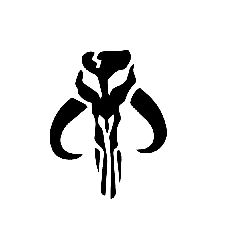 15*10.3cm Car Sticker Funny Fashion Mandalorian Skull Boba Fett