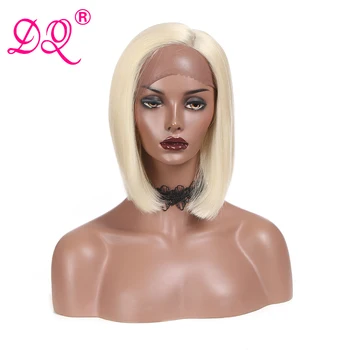 

DQ Short Bob Wig Synthetic Lace Front Wig for Black Women Blonde Wig Heat Resistant Fiber Cosplay Wig 12 inch Side Part Wig