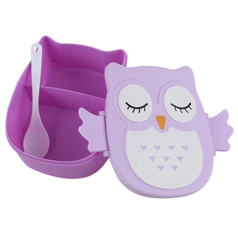 BEAU-Fun Life Bento box мультяшная милая сова Bento Ланч-бокс посуда фиолетовый