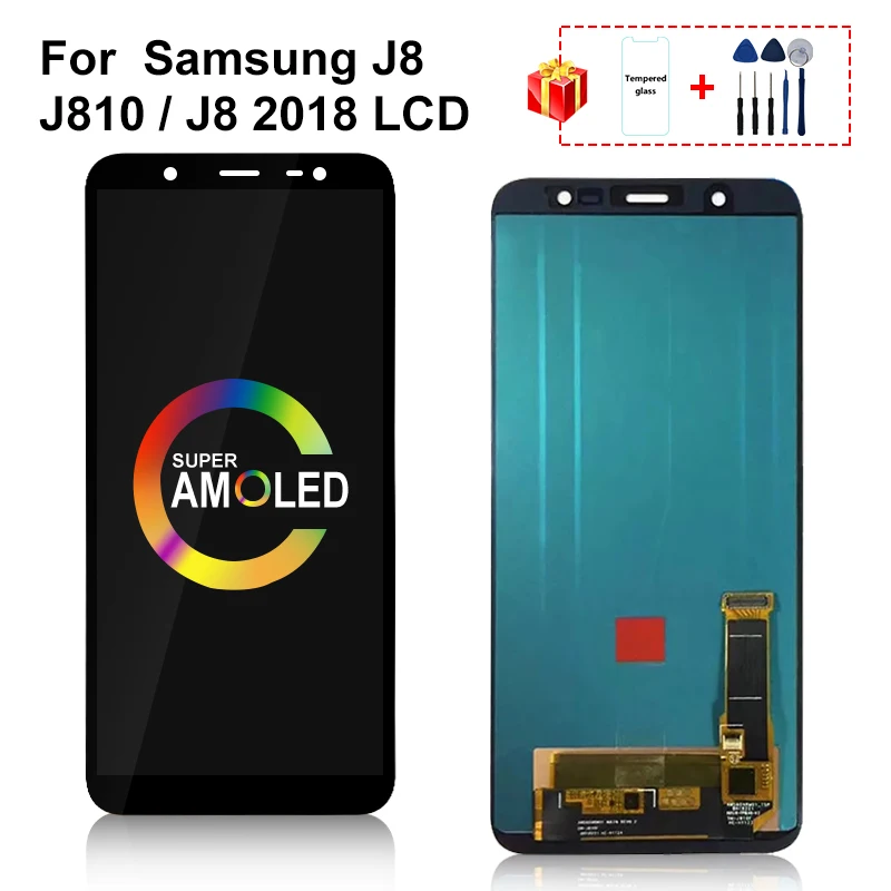 ЖК дисплей AMOLED для Samsung Galaxy J8 2018 сменный дигитайзер сенсорного экрана J800 J810 J800FM