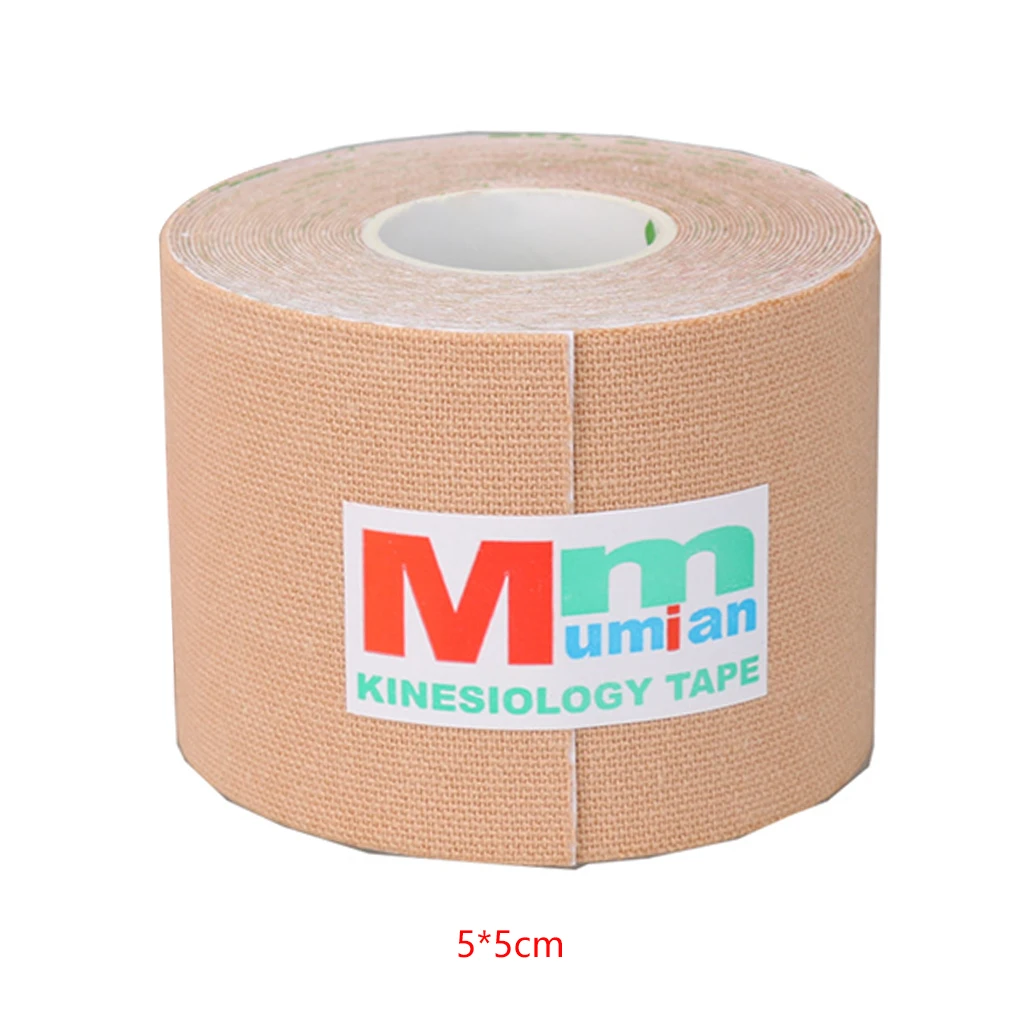 Blue 5cmx5m Muscle Tape Roll Strain Strap Sports Fitness Protection Adhesive Bandage Sports Goods - Color: Blue