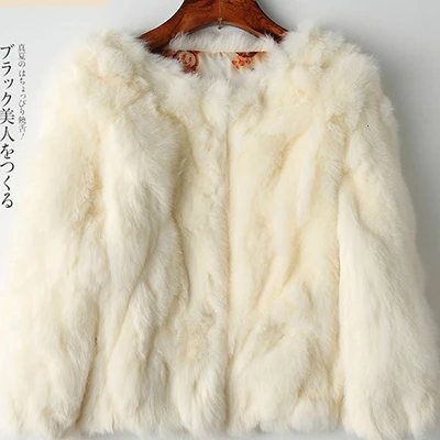 White Зимние короткие теплые пальто из натурального меха, женская мягкая меховая куртка с кроличьим мехом, Женская плюшевая верхняя одежда, повседневная верхняя одежда размера плюс, модная новинка для женщин - Цвет: White