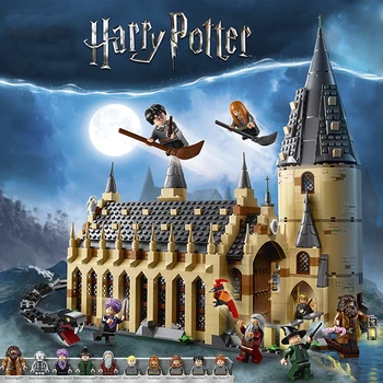 

Harry Movie Series Great Hall Magic Castle DIY Building Blocks Brick Educational Christmas Toys Gift Compatible lepinglys 75954