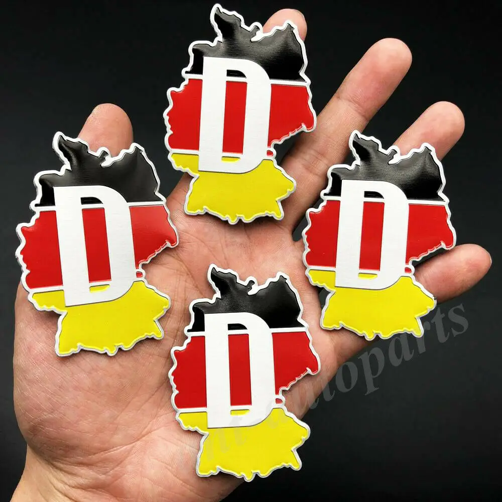 

4x Germany Flag Deutschland Map Car Motorcyle Decals Sticker Badge Emblem