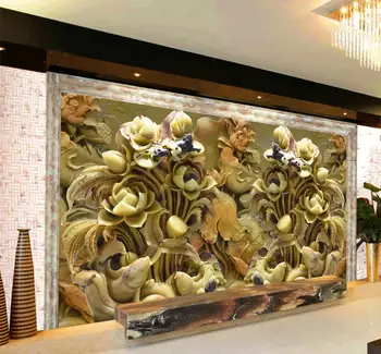 

[Self-Adhesive] 3D Gold Flower WG371 Wall Paper mural Wall Print Decal Wall Murals Belly