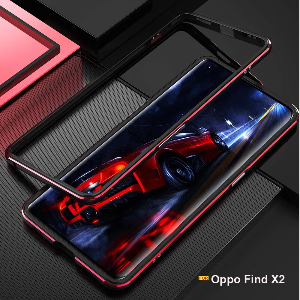 Роскошный глянцевый металлический алюминиевый бампер для OPPO Find X2 Защитные Чехлы