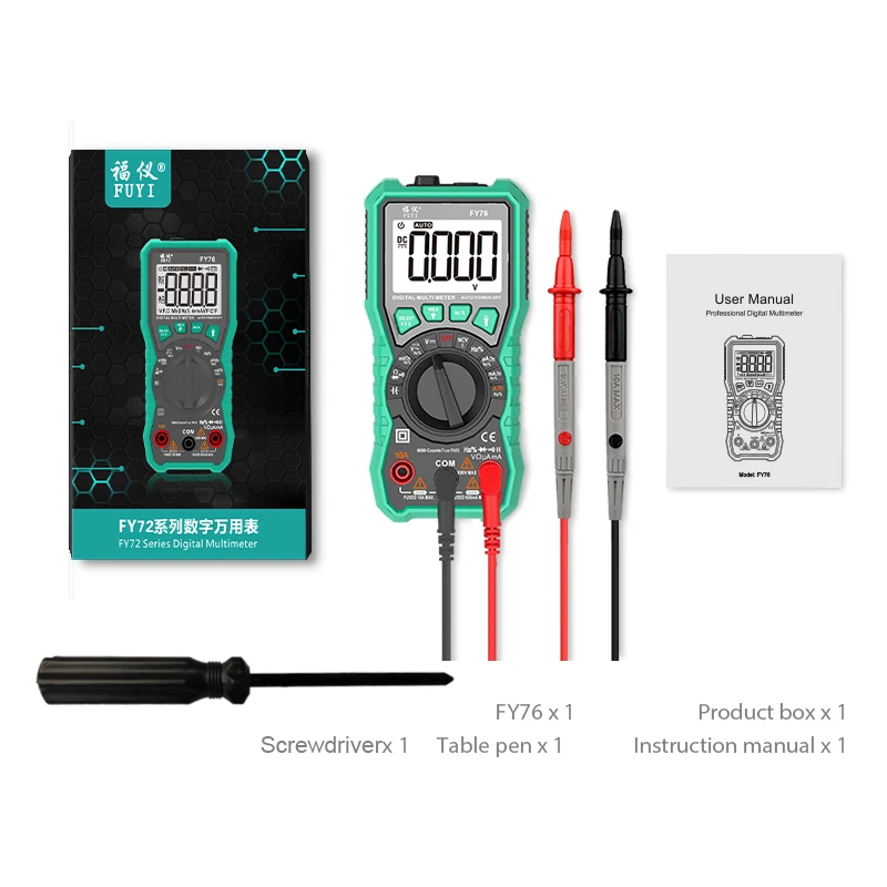 

Professional Digital Multimeter True RMS NCV Backlight AC/DC Ammeter Voltmeter Ohm Capacitance Resistance Tester