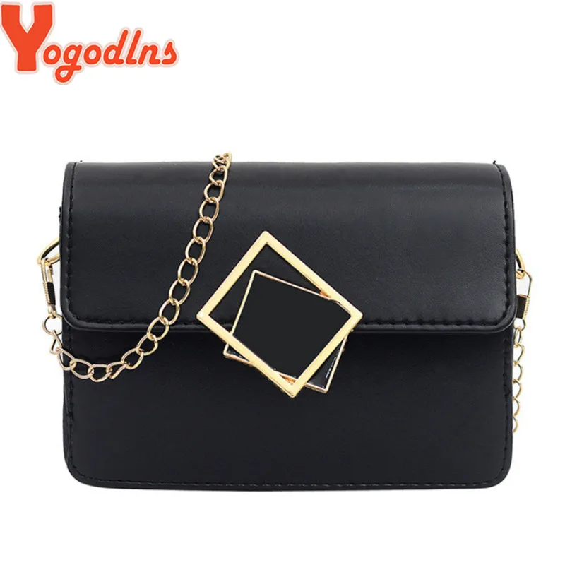 

Yogodlns Fashion new handbags High quality PU leather Women bag Small incense wind chains Flap Shoulder bag Lock Stereotypes