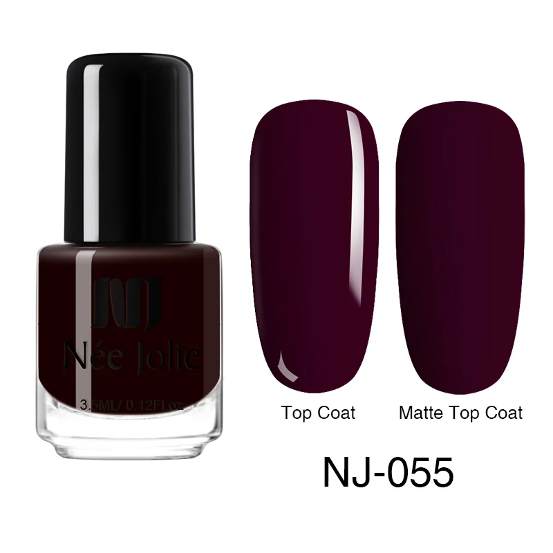 3.5ml NJ-055 Матовый лак для ногтей NEE JOLIE Effetc, черный чистый цвет, розовый лак для ногтей, масляной лак, лак для ногтей, лак для ногтей - Цвет: 3.5ml NJ-055