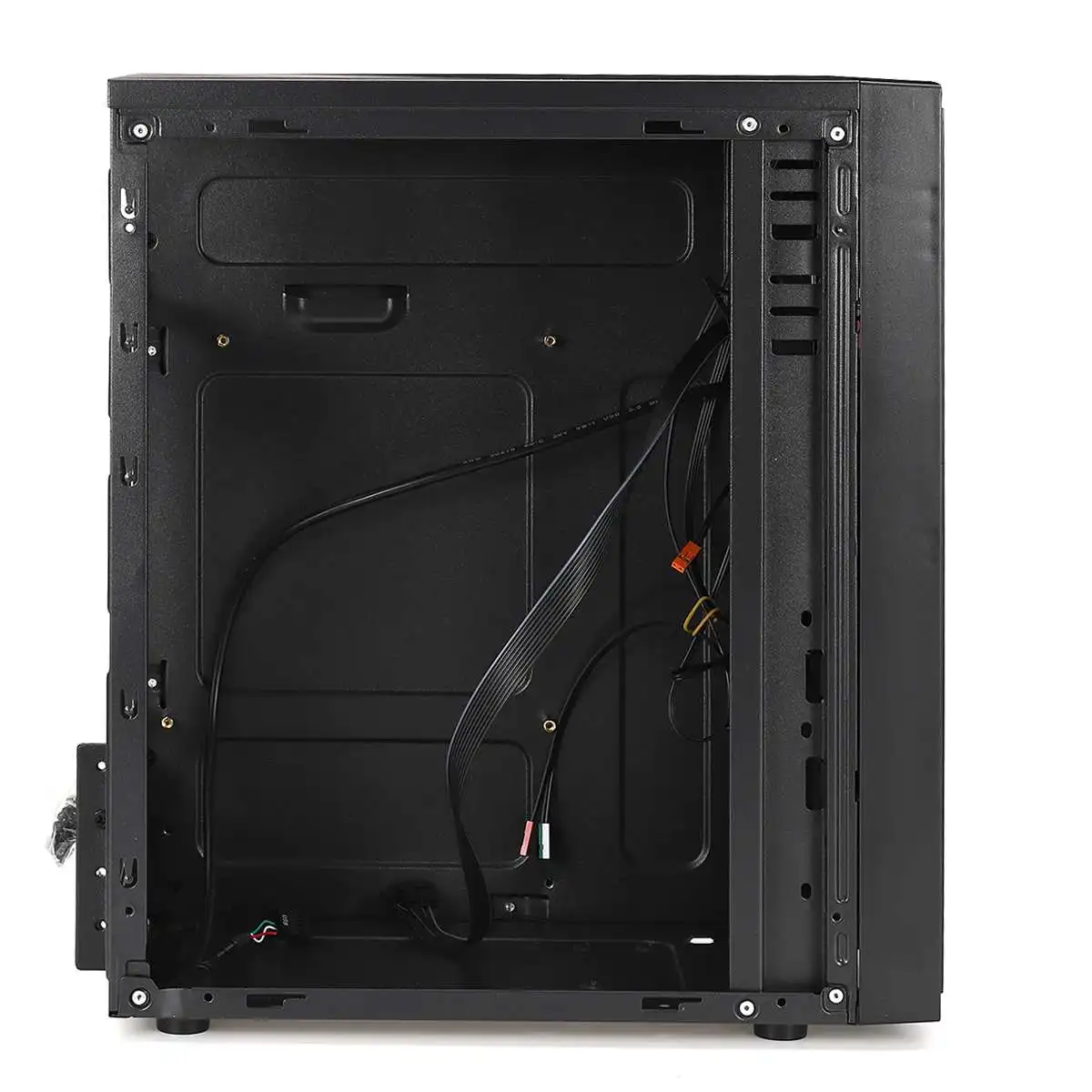 Black PC Case Full Side Ventilation Cooling Case USB3.0 with Light Bar 1 Fan Position Side Through Panel Mini Computer Case Black PC Case Full Side Ventilation Cooling Case USB3.0 with Light Bar 1 Fan Position Side Through Panel Mini Computer Case