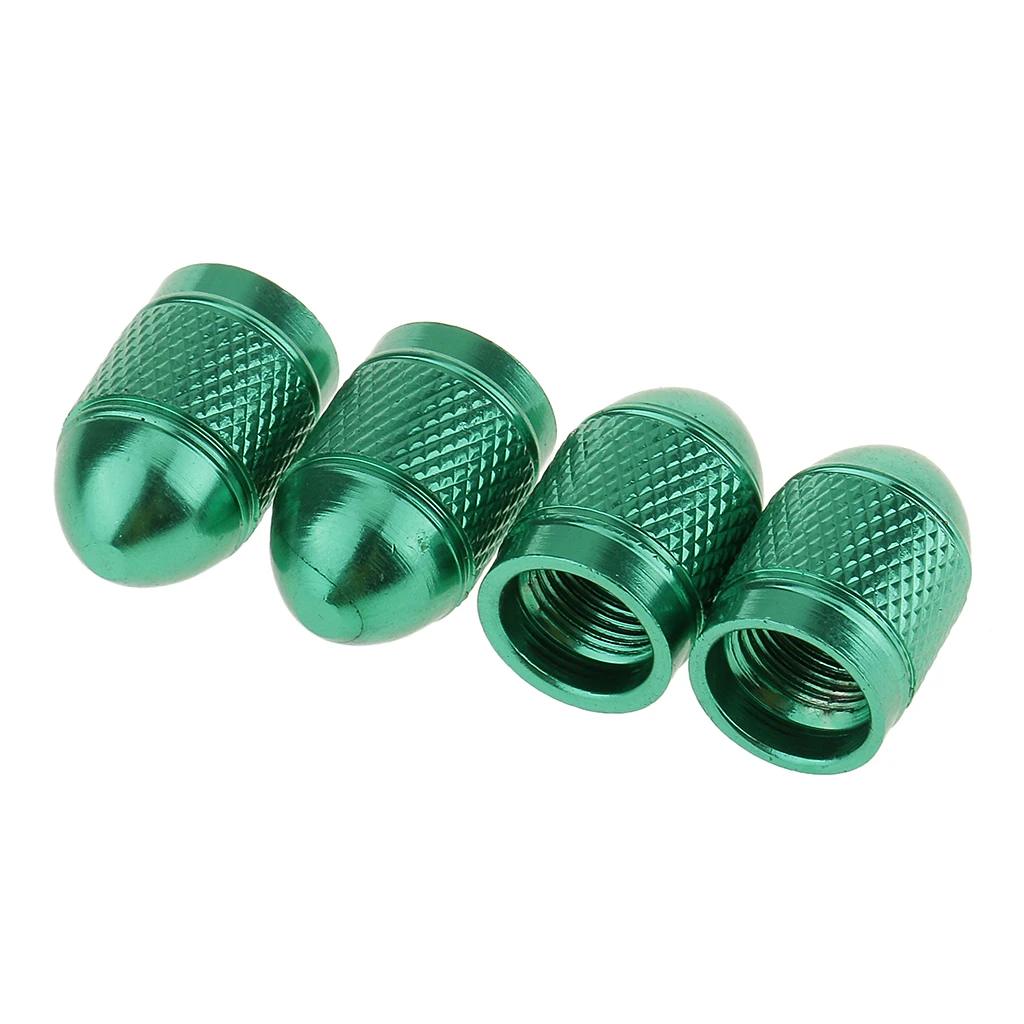 4x Aluminum  Style Rim Valve/Wheel Air Port Cover Stems Caps Green