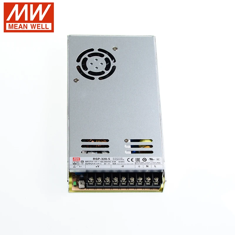 MEAN WELL RSP-320-5 импульсный источник питания 110 В/220 В переменного тока до 5 В постоянного тока 60A 300 Вт Meanwell трансформатор активный PFC Замена SP-320-5