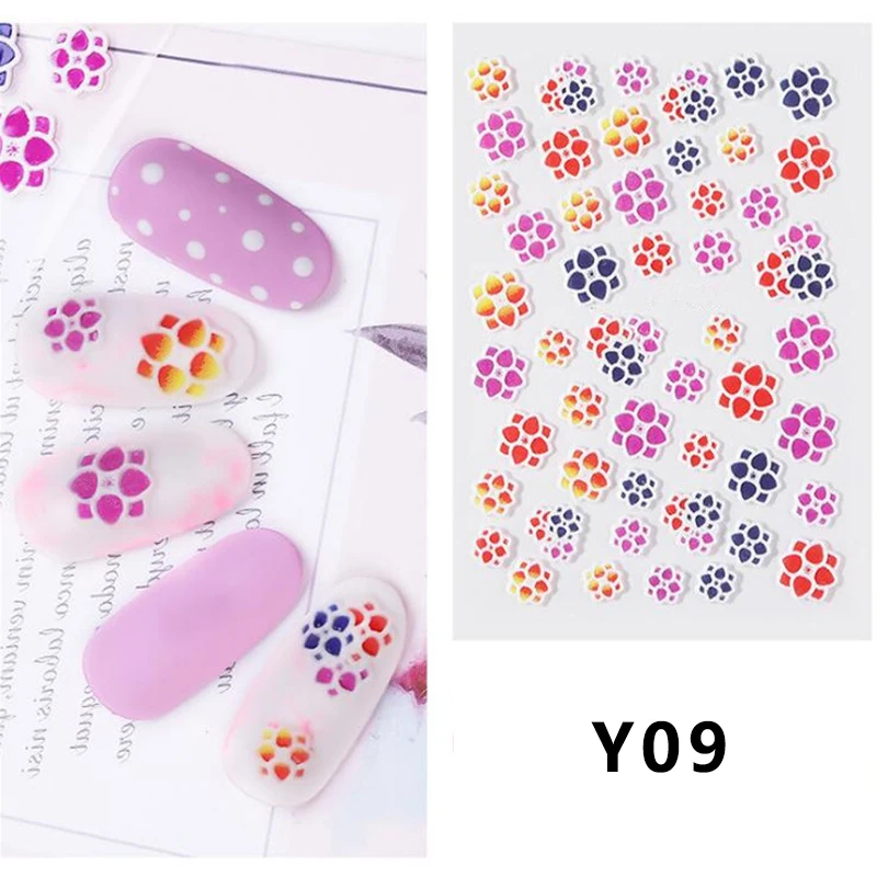 09 Nail Art Стикеры 5D акриловые Выгравированные лента самоклеящаяся передачи пленки наклейки для маникюра украшения для кончиков ногтей - Цвет: 09