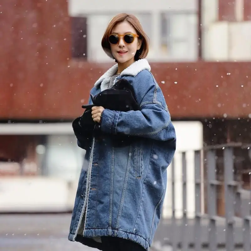

Women Autumn Patchwork Long Sleeve Trench Coats Casual Turn-Down Collar Denim Trench Female Pocket Long Windbreaker