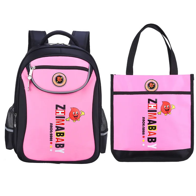 small pink Комплект из 2 предметов; Детские Мультяшные водонепроницаемые школьные сумки; рюкзак для мальчиков и девочек; школьные сумки для мальчиков; сумка-портфель; Mochila Infantil - Цвет: small pink