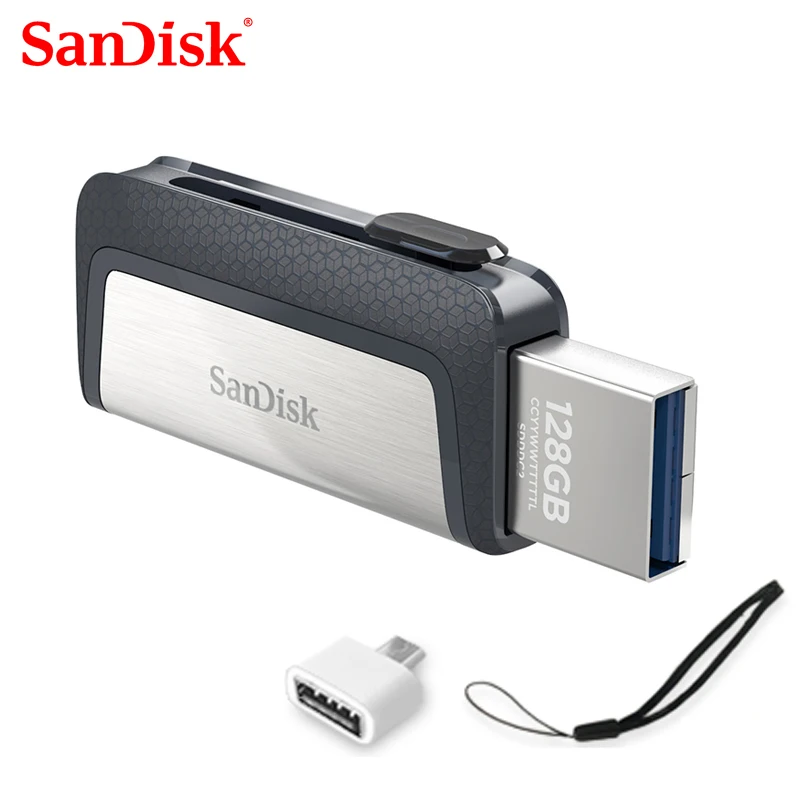 SanDisk usb 128 ГБ SDDDC2 Экстремальная высокая скорость type-C USB3.1 двойной OTG USB флеш-накопитель 64 ГБ флеш-накопитель 256 ГБ 150 м/с флеш-накопители
