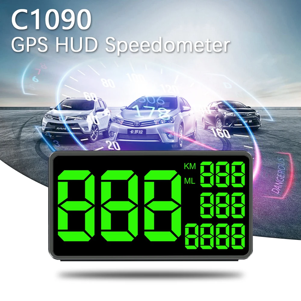 6,2 дюймов Экран Дисплей gps Скорость ometer C1090 автомобиля HUD Скорость ing Предупреждение спутниковый Скорость измерение со Скорость сигнализации