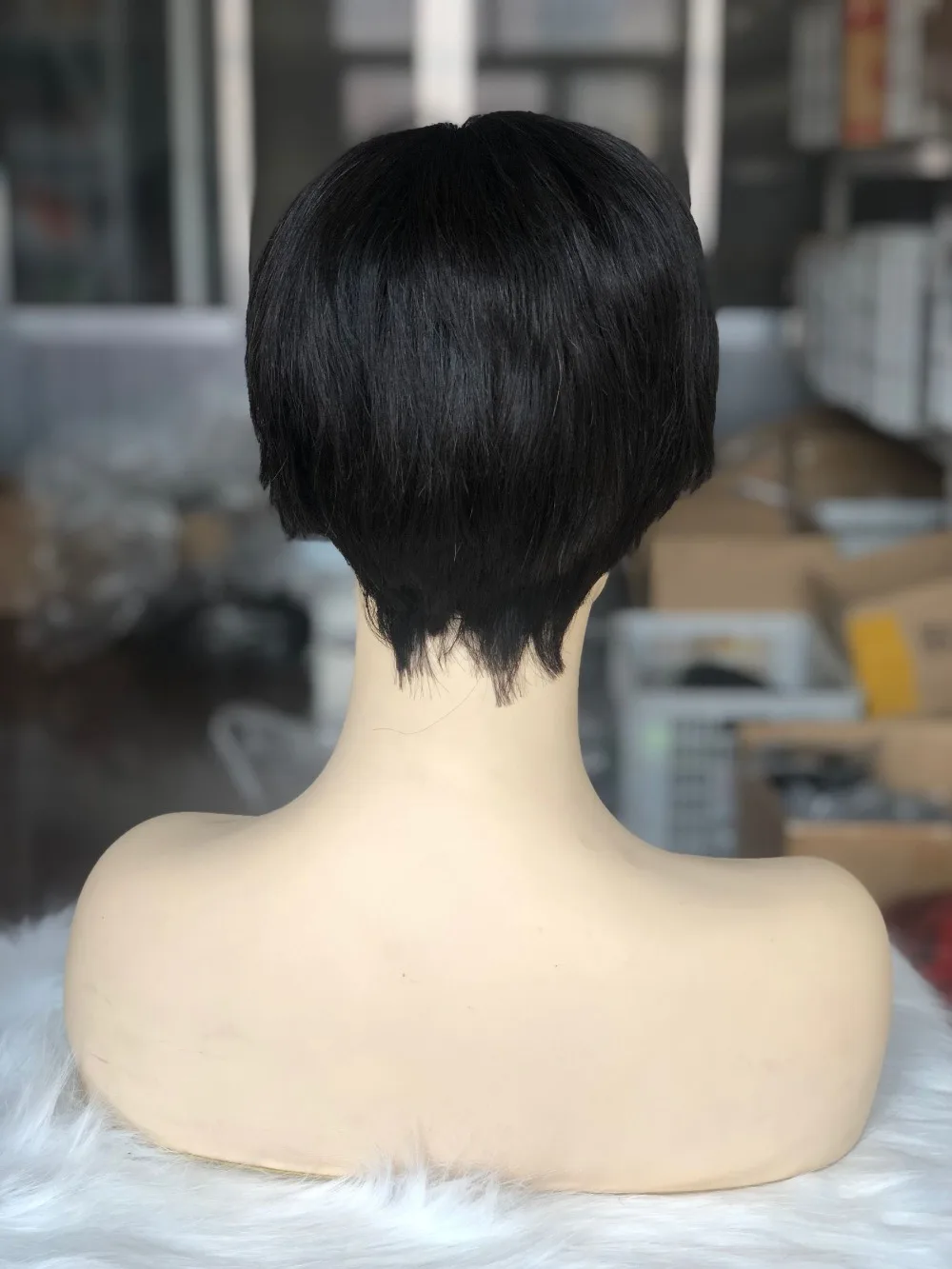 Eseewigs Cute Short 100% Brazilian Human Hair Pixie Cut Wigs for White Women full lace human hair wigs (4)