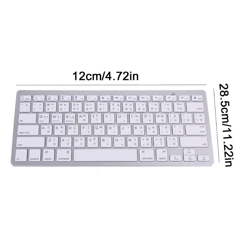 

English Thai 78 Keys Wireless Bluetooth Keyboard for Laptop Tablet Cellphone