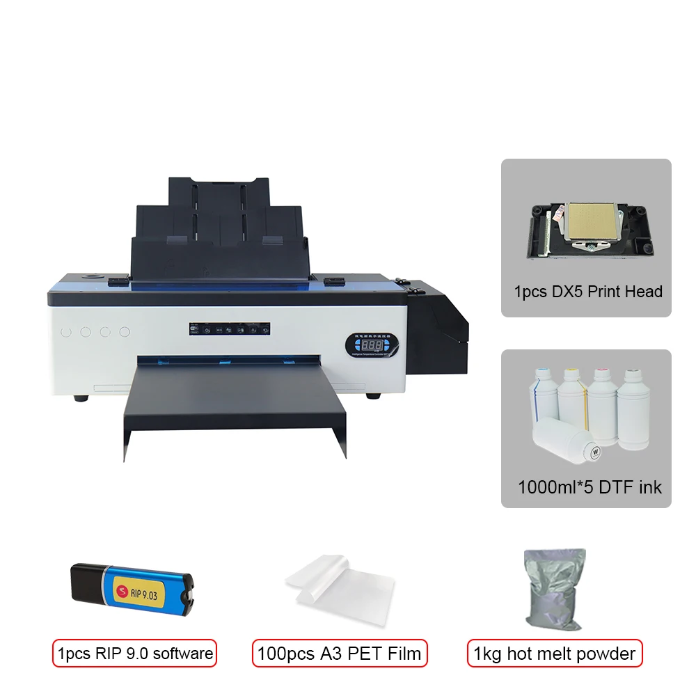 Impresora A3 DTF para impresora Epson DX5, película de transferencia  directa para camisetas, tapa de ropa, polvo de calor, máquina de película  PET DTF|Impresoras| - AliExpress