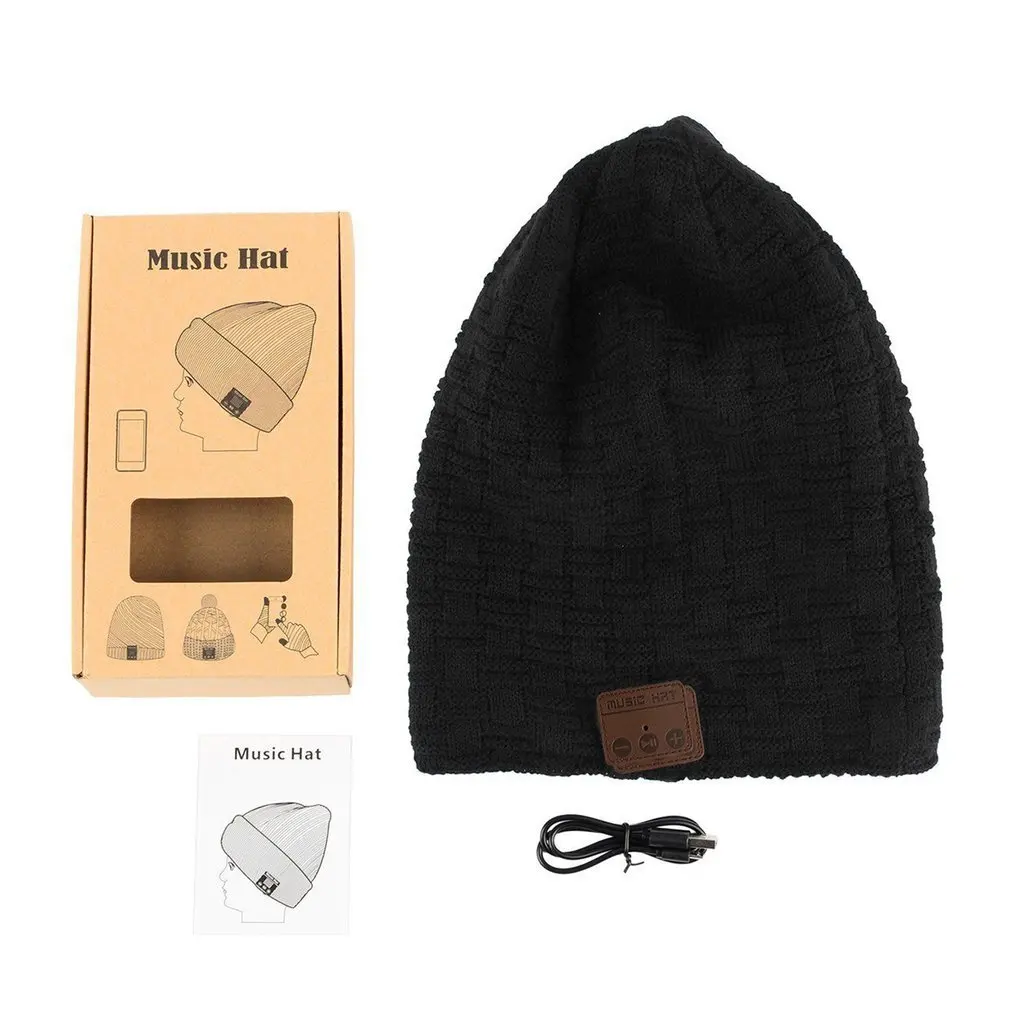 

Wireless Bluetooth 4.2 Smart Cap Warm Winter Beanie Hat Multifunction Headphone Headset Speaker Mic Thickened Velvet Hat
