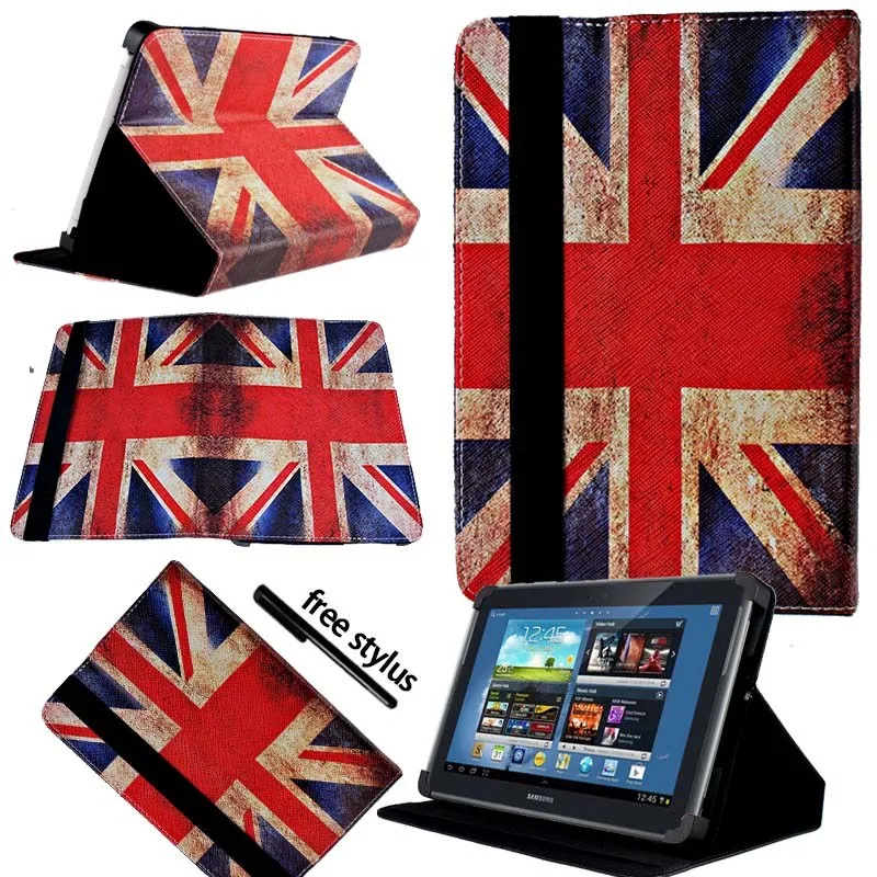 Union Jack KK&LL для samsung Galaxy Note 10,1 N8000 n8010-кожаный чехол-подставка для планшета+ Бесплатный стилус - Цвет: Union Jack