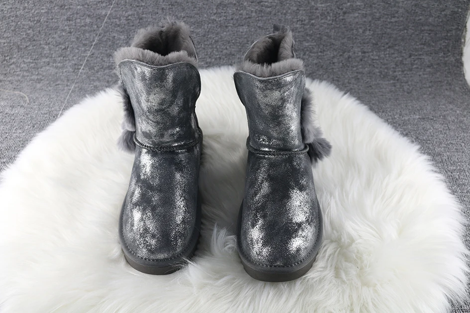 Женские зимние ботинки высокого качества; зимняя обувь из натуральной воловьей кожи с натуральным мехом; теплые Классические Женские ботинки в австралийском стиле на платформе; большие размеры