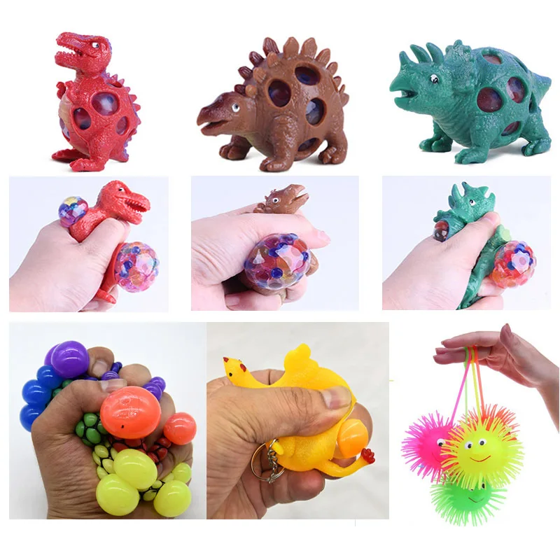 

Dinosaur vent ball grape ball squeeze layer chicken under layer pinagle novel creative decompression squeeze ball toy