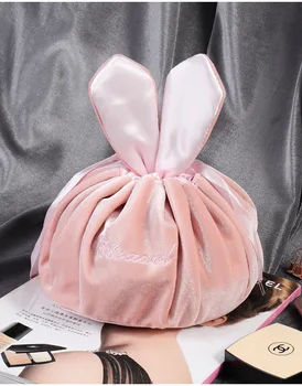 

Velvet Cosmetic Bag Women Girls Small Portable Multipurpose Makeup Bags Solid Color Drawstring Storage Organizers