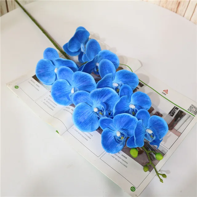 5 flowers 4 leaves 1 компл. Высокого качества орхидеи чувство руки цветок стол Цветочная композиция без вазы - Цвет: 5 flowers 4 leaves