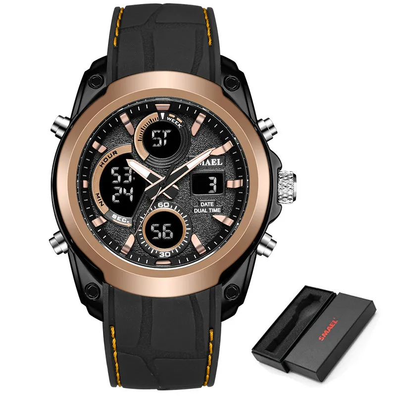 Роскошные мужские спортивные часы модные водонепроницаемые светодиодные