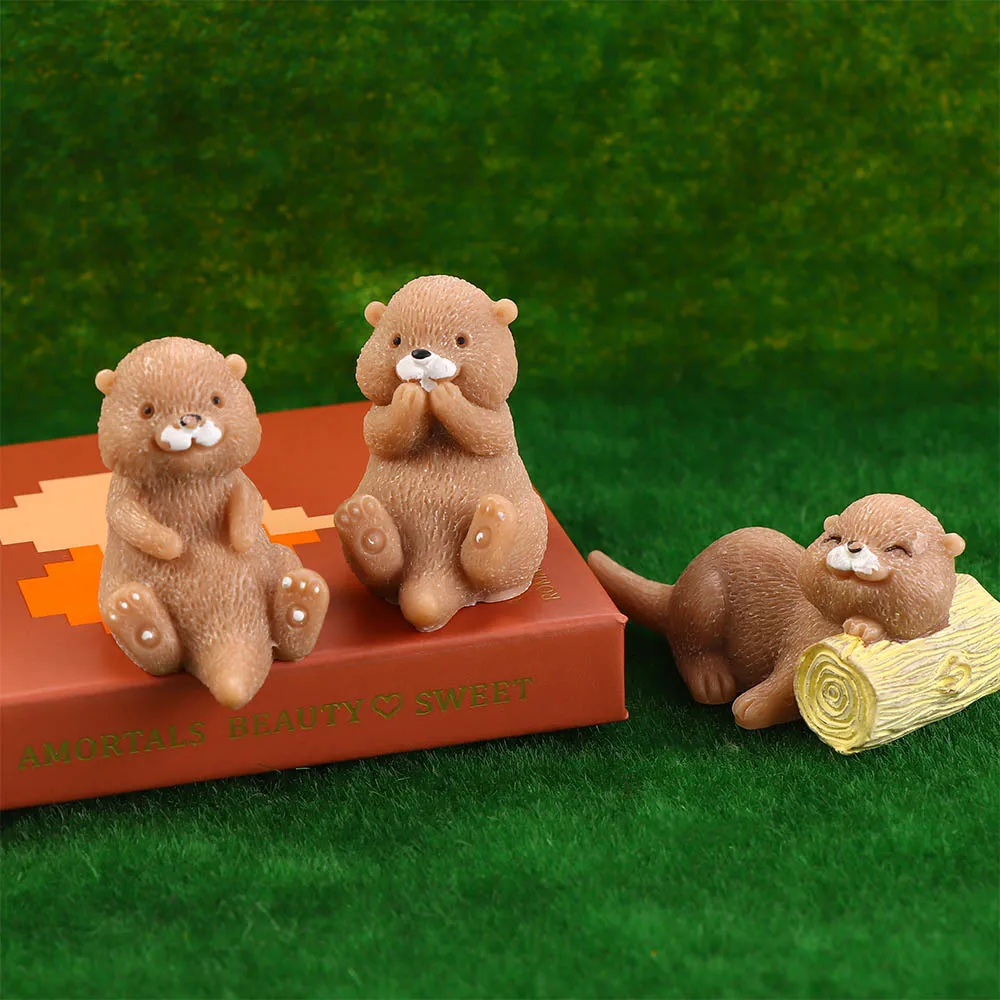 Полимерный садовый орнамент в стиле бонсай статуэтка Otters миниатюрная